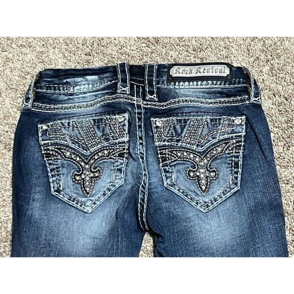 Rock Revival Liri Mid-Rise Boot Jeans Women's 24x30 Medium Wash Blue Denim - Picture 11 of 11